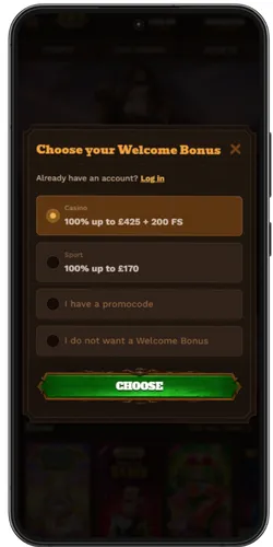 Plinko app home screen and registration